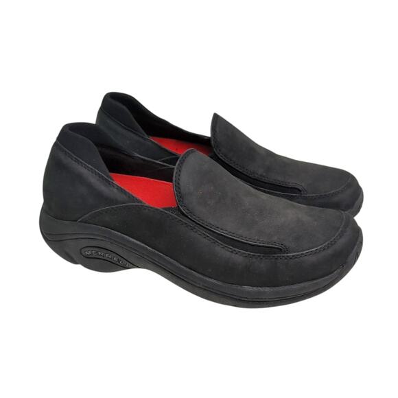 Merrell Other - Merrell Moc Shoes Womens 7.5 Slip On Black Leather Suede Treviso Comfort Casual